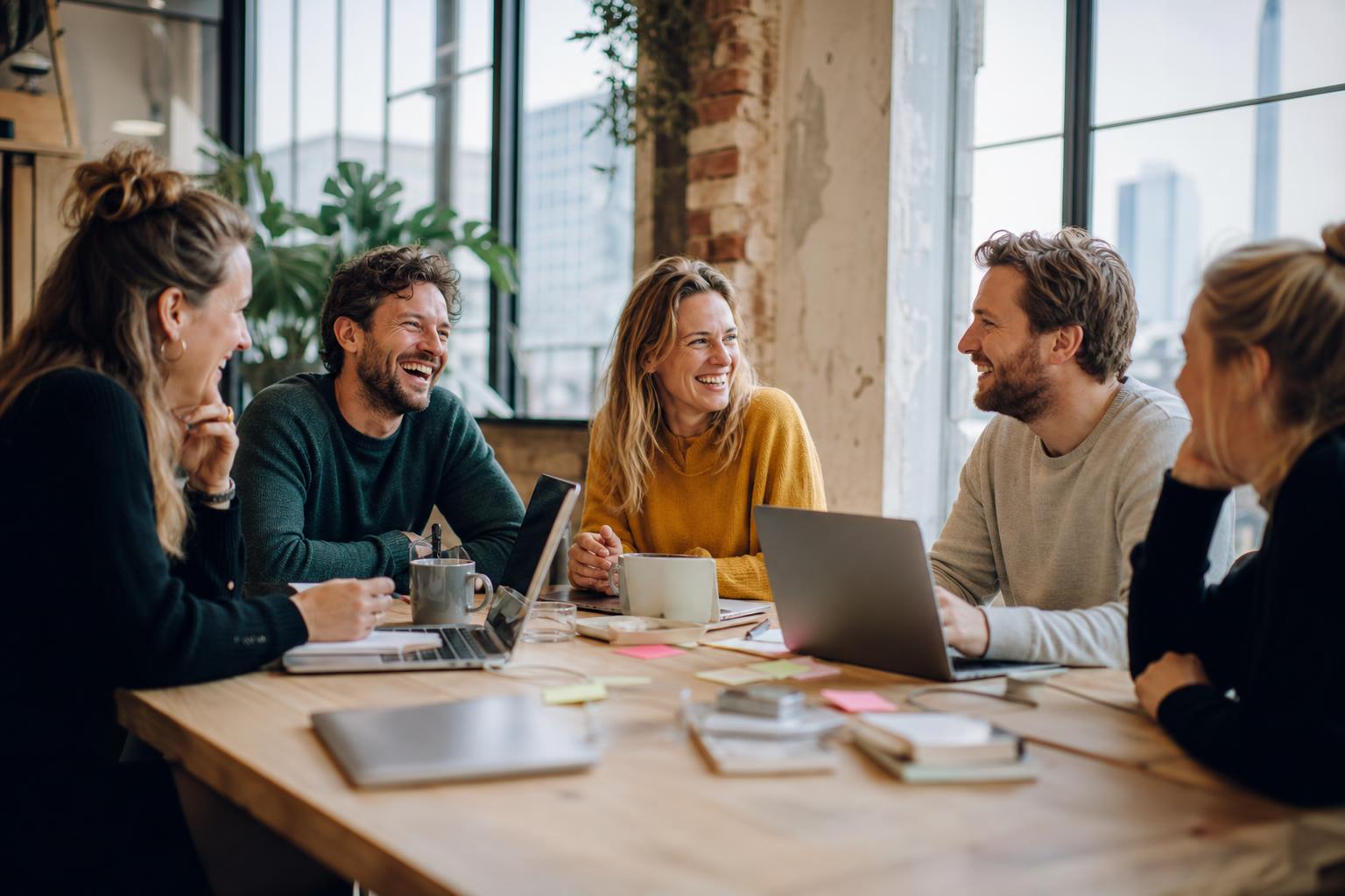 Nederlands marketingteam, informeel overleg tussen freelancers